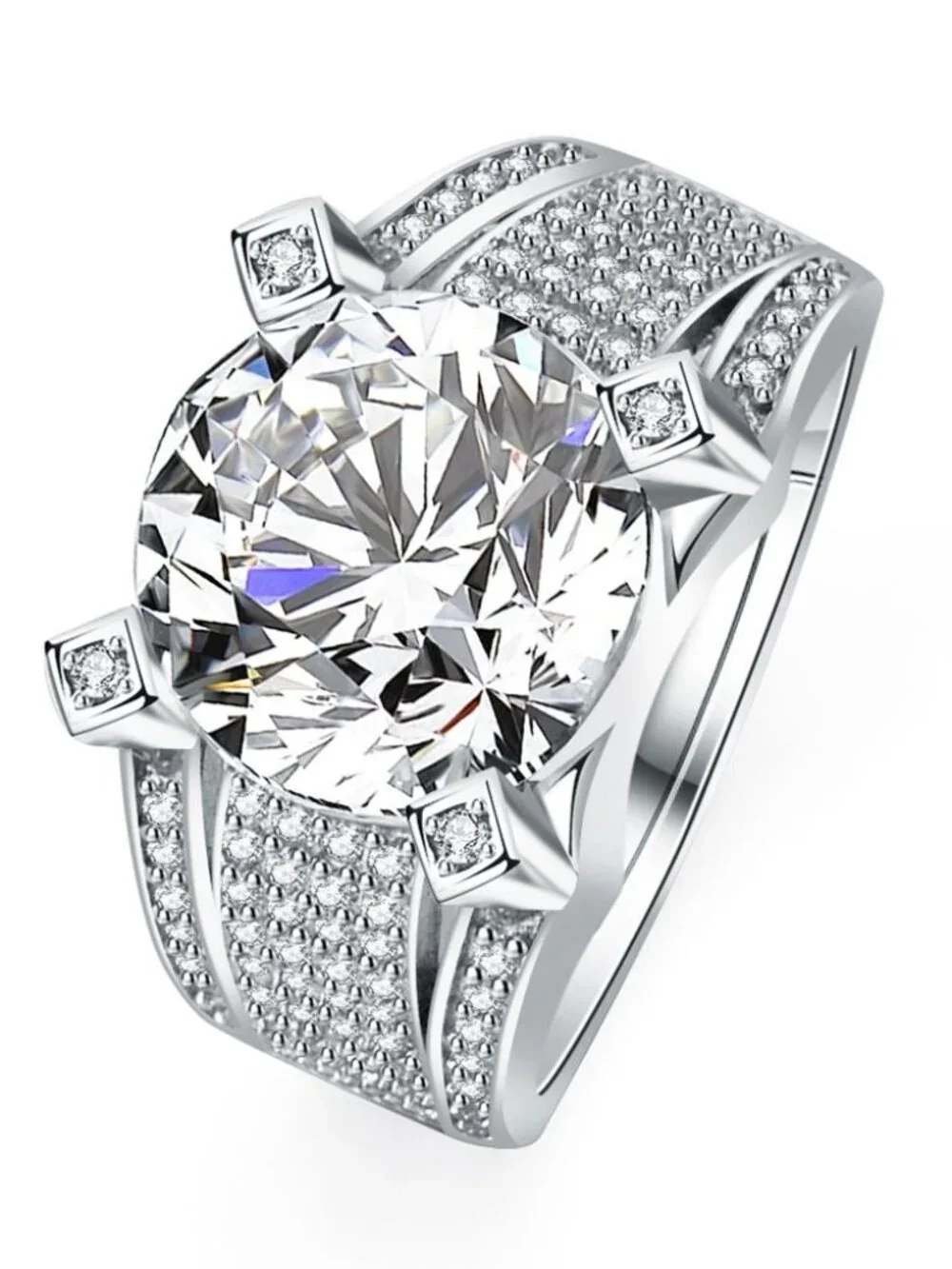#Certified 5 ct. t.w. Moissanite Men Premium Bold GRA D Moissanite Ring